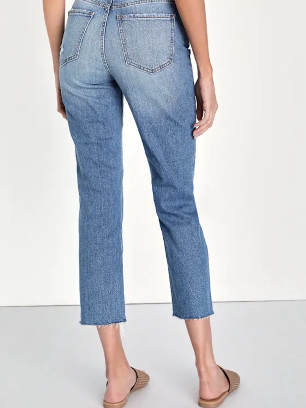 Daze Denim Straight up Medium Wash Distressed High Rise Jeans - Picture 8 of 8